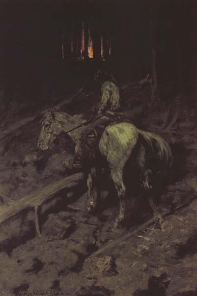 Frederic Remington Apache Fire Signal (mk43) Germany oil painting art